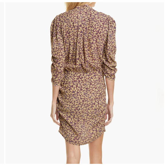 BA&SH Bash Crystal Ruched Floral Print Crepe Mini Dress Size M - Picture 6 of 16